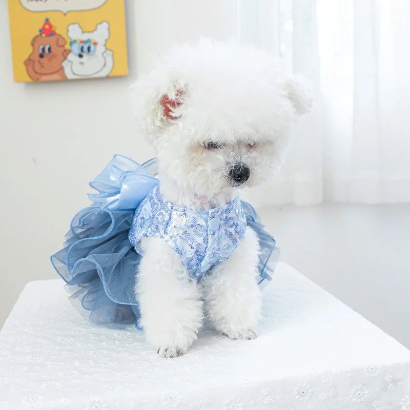 Elegant Blue Princess Dog Dress