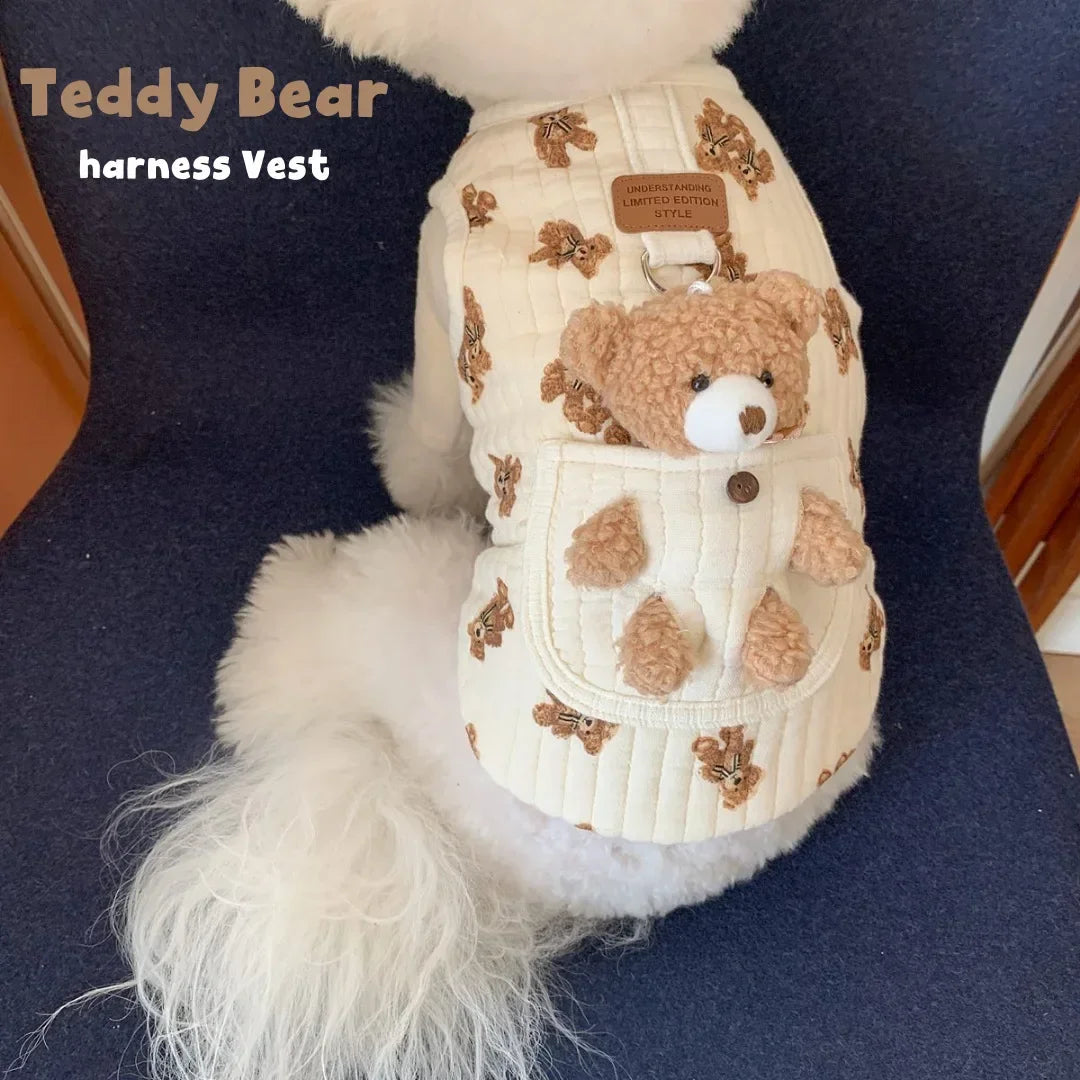 Teddy Bear Pocket Dog Vest Harness