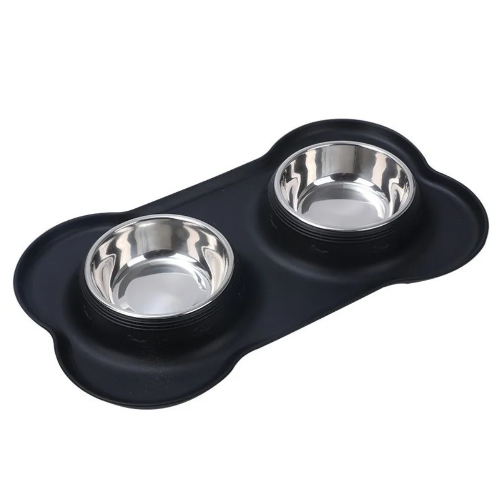 Dog Bowls with Silicone Mat