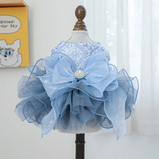 Elegant Blue Princess Dog Dress