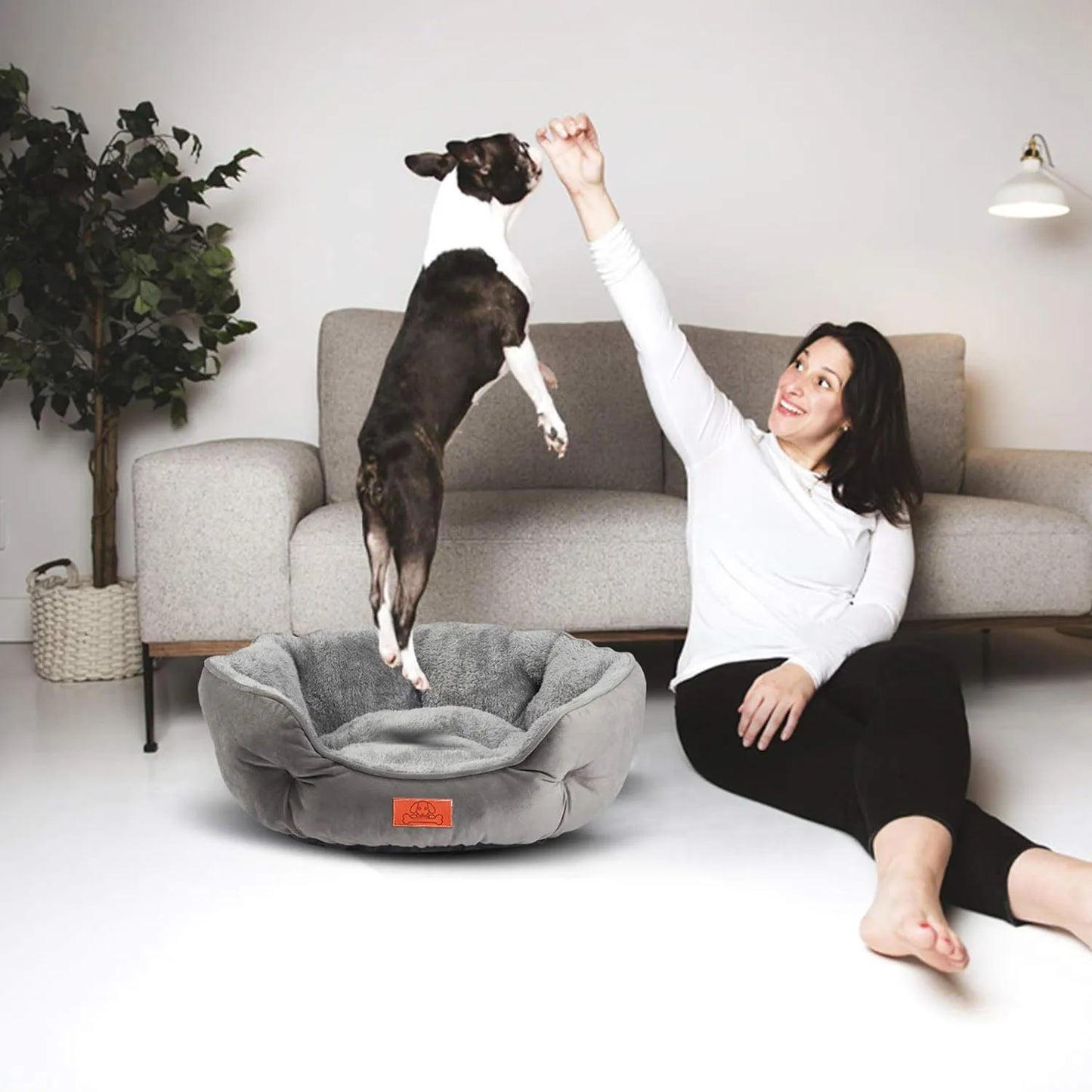 Sherpa Fleece Round Yorkie Bed