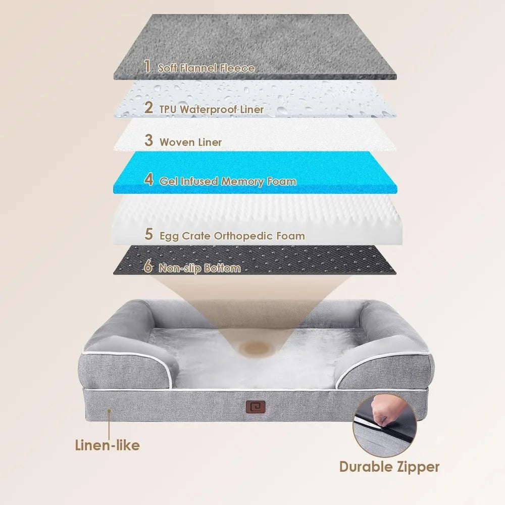 Orthopedic Memory Foam Dog Sofa Bed