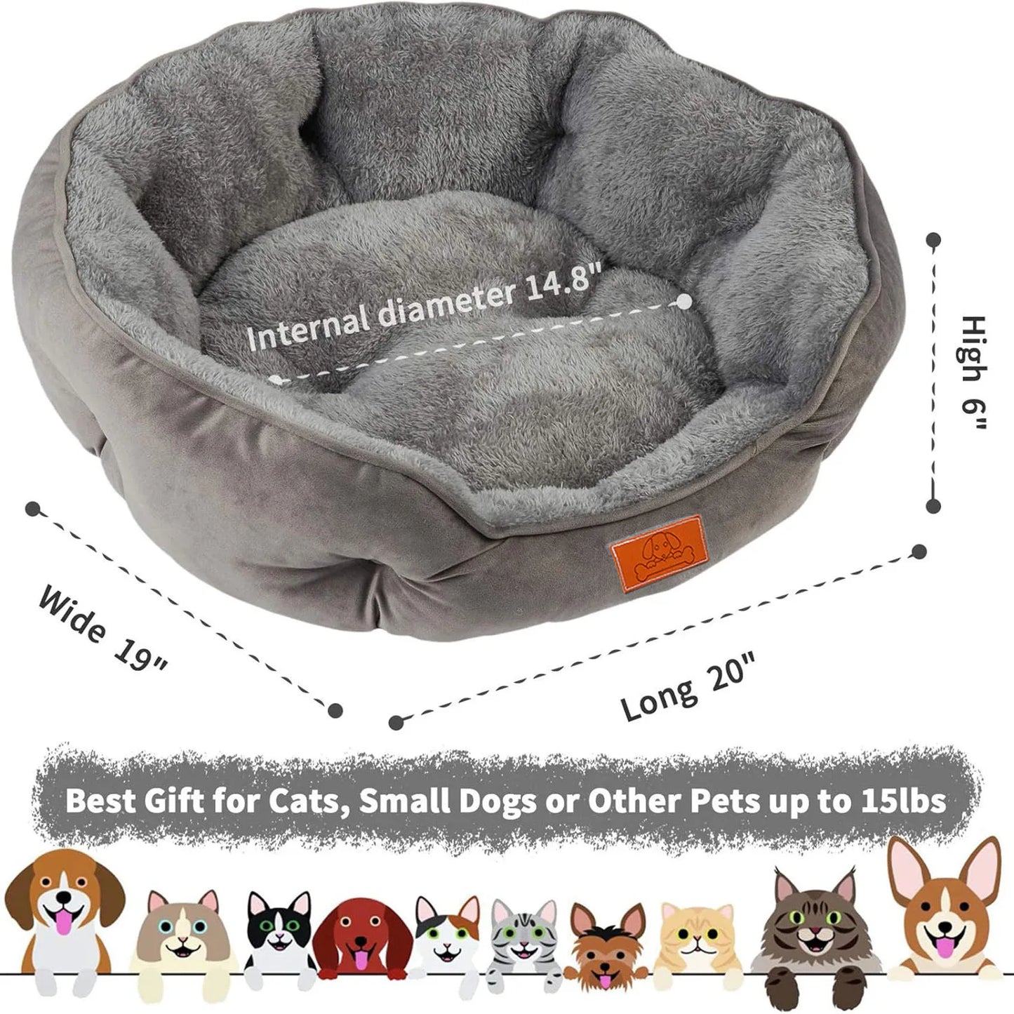 Sherpa Fleece Round Yorkie Bed