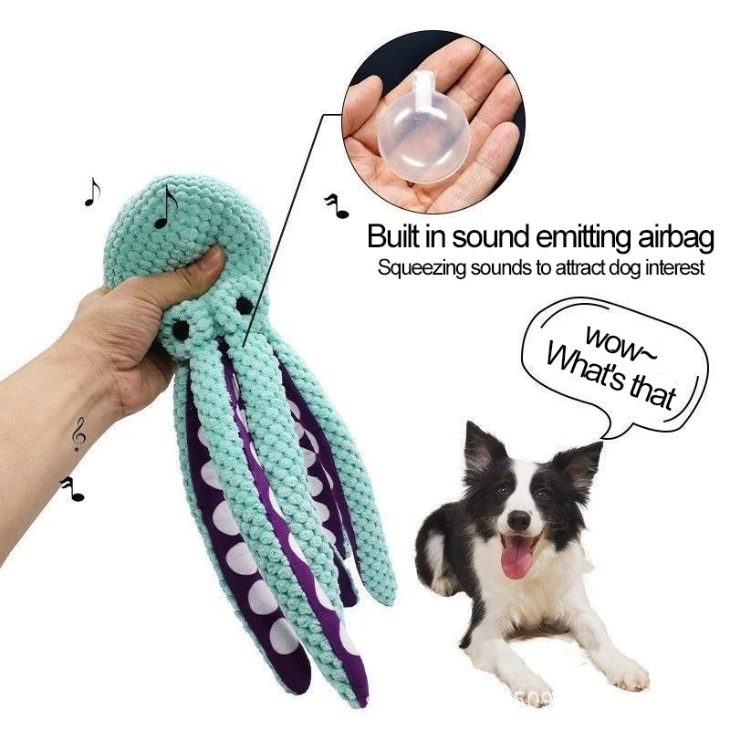 Squeaky Octopus Plush Toy