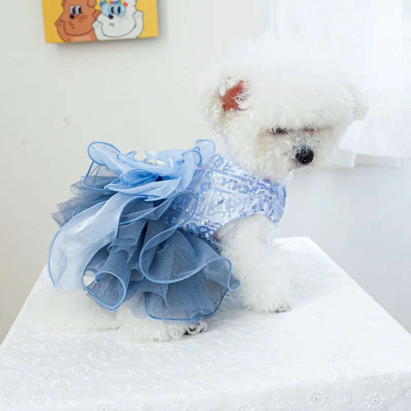 Elegant Blue Princess Dog Dress