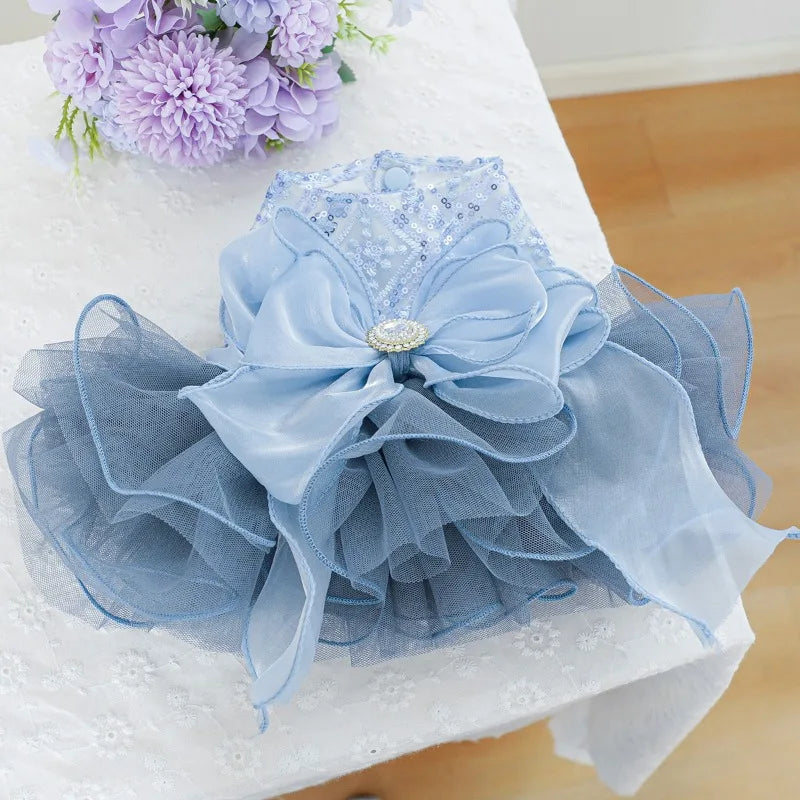 Elegant Blue Princess Dog Dress