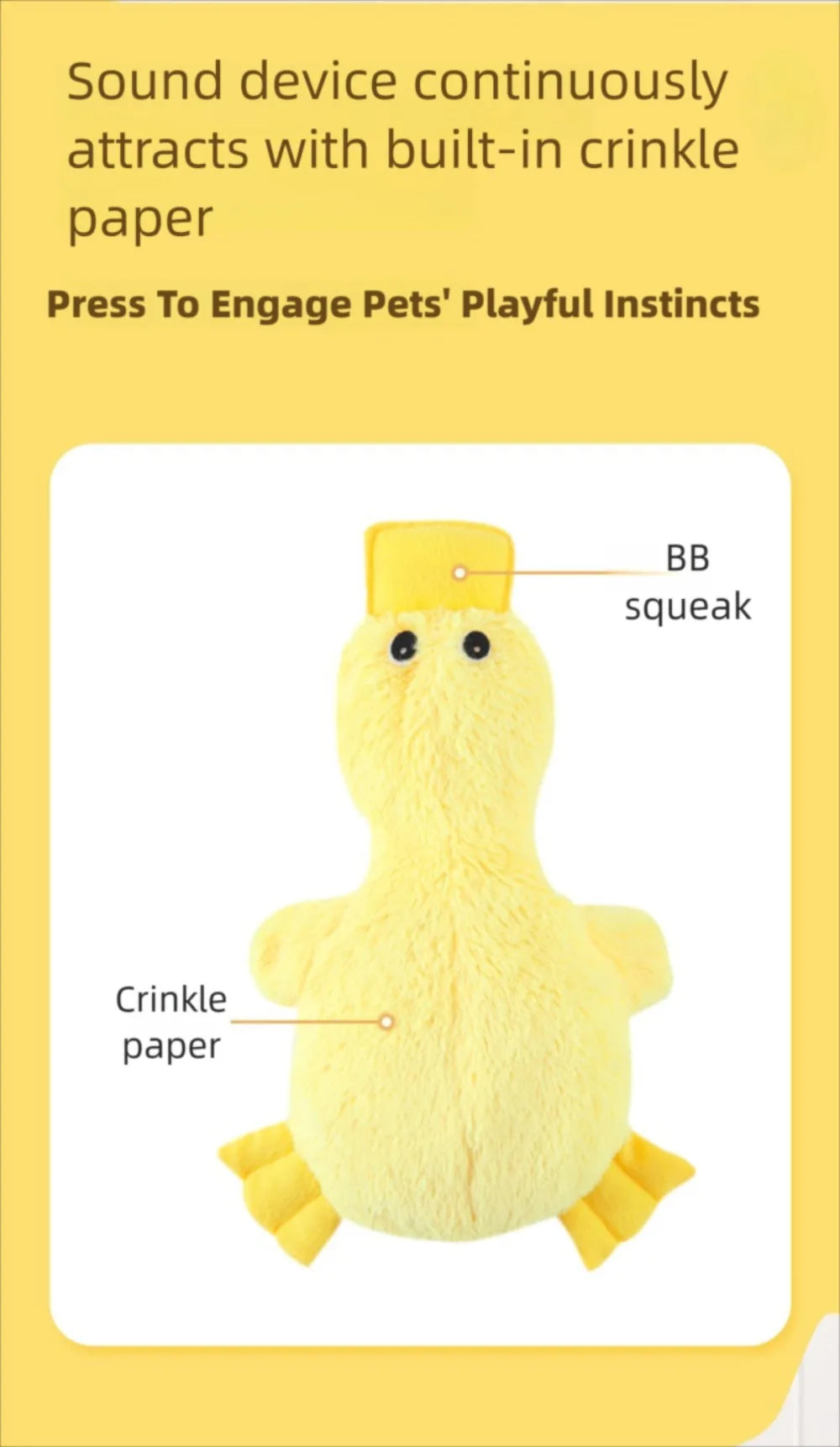 Yorkies Clubs Plush Duck Crinkle Toy