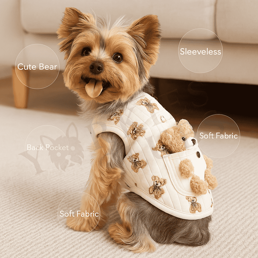 Teddy Bear Pocket Dog Vest Harness