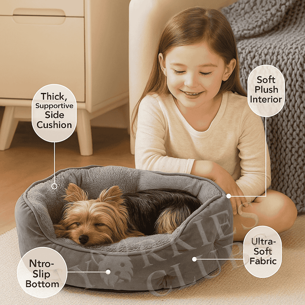 Sherpa Fleece Round Yorkie Bed