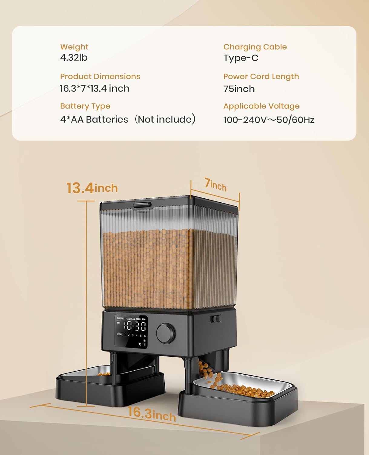 Dual Bowl Automatic Pet Feeder