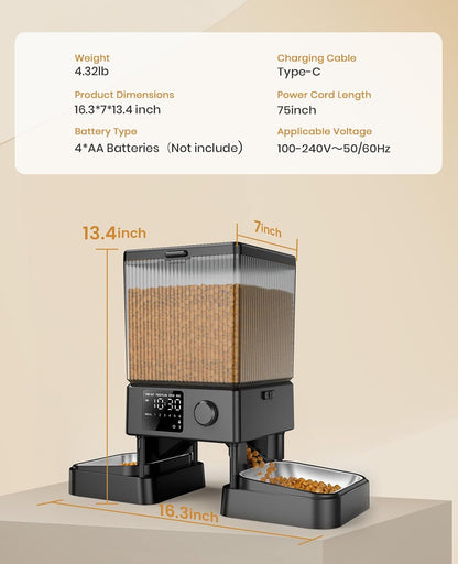 Dual Bowl Automatic Pet Feeder