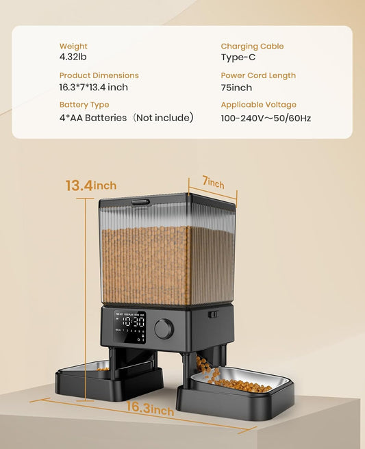 Dual Bowl Automatic Pet Feeder