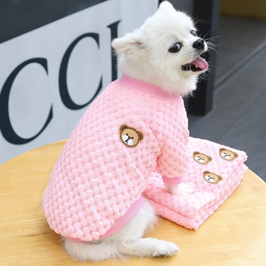 Teddy Bear Plush Dog Sweater
