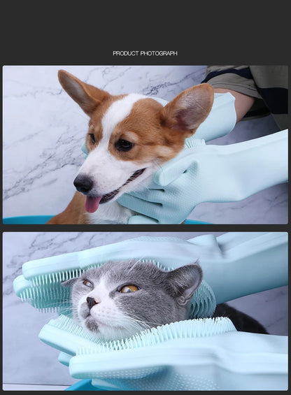 Silicone Pet Bathing Gloves