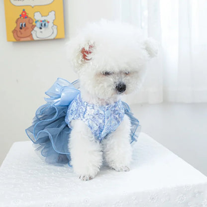 Elegant Blue Princess Dog Dress
