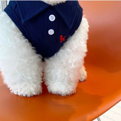 Navy Stripe Polo Dog Shirt