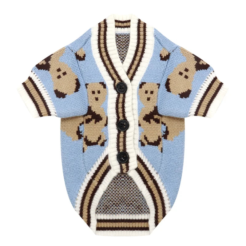 Vintage Bear Button Yorkie Cardigan