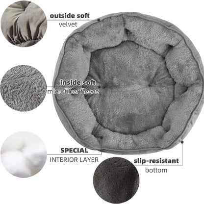 Sherpa Fleece Round Yorkie Bed