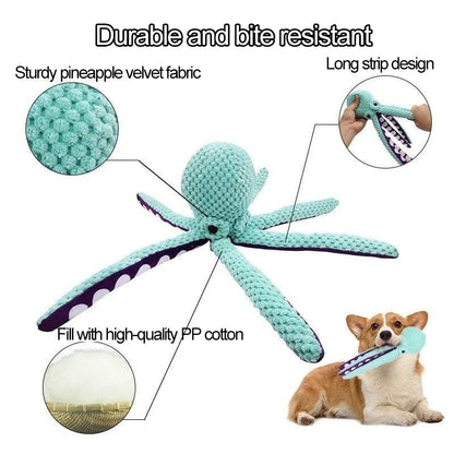 Squeaky Octopus Plush Toy