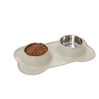 Dog Bowls with Silicone Mat