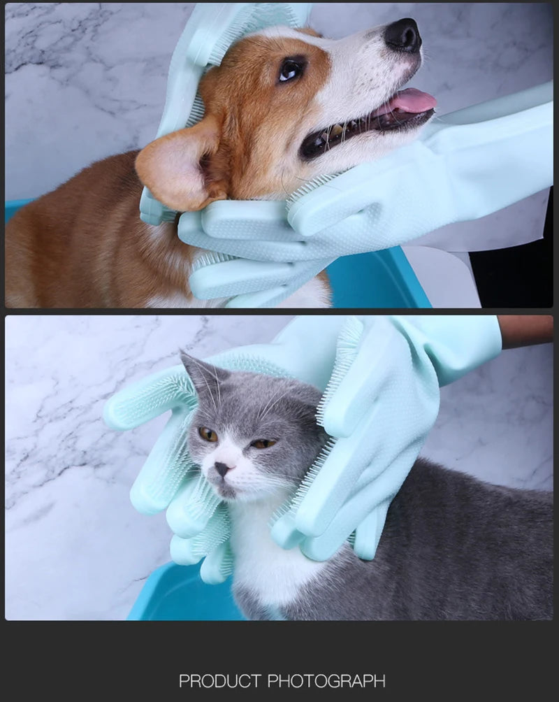 Silicone Pet Bathing Gloves