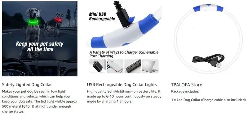 Rechargeable LED Dog Collar