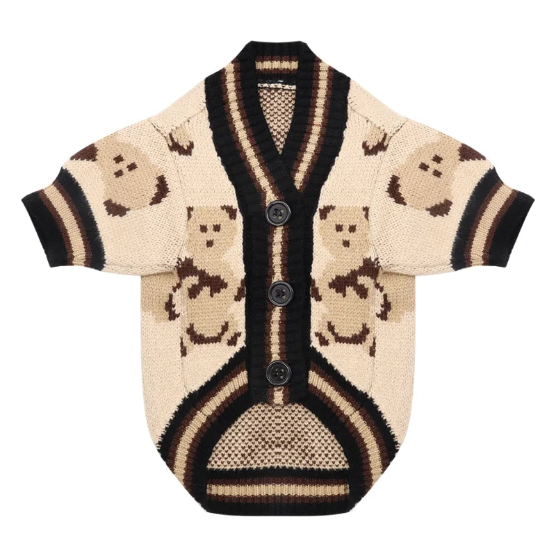 Vintage Bear Button Yorkie Cardigan