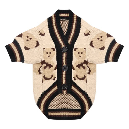 Vintage Bear Button Yorkie Cardigan
