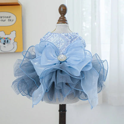 Elegant Blue Princess Dog Dress