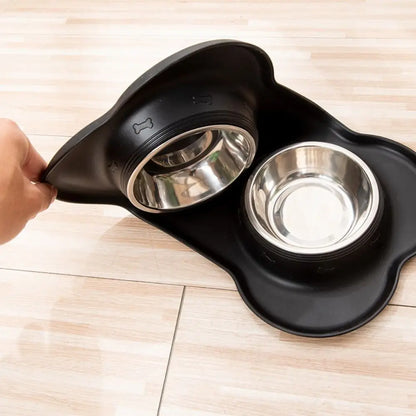 Dog Bowls with Silicone Mat