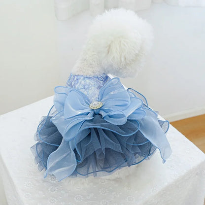 Elegant Blue Princess Dog Dress