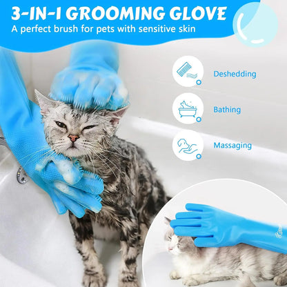 Silicone Pet Bathing Gloves