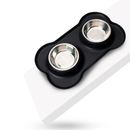 Dog Bowls with Silicone Mat