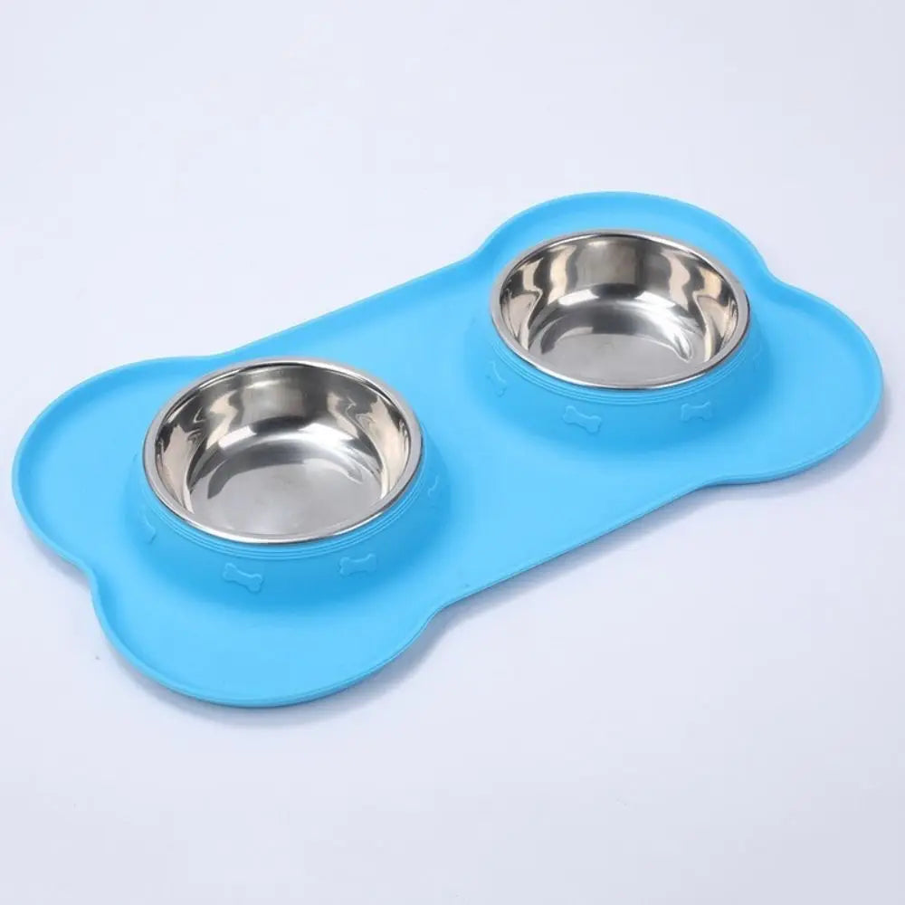 Dog Bowls with Silicone Mat