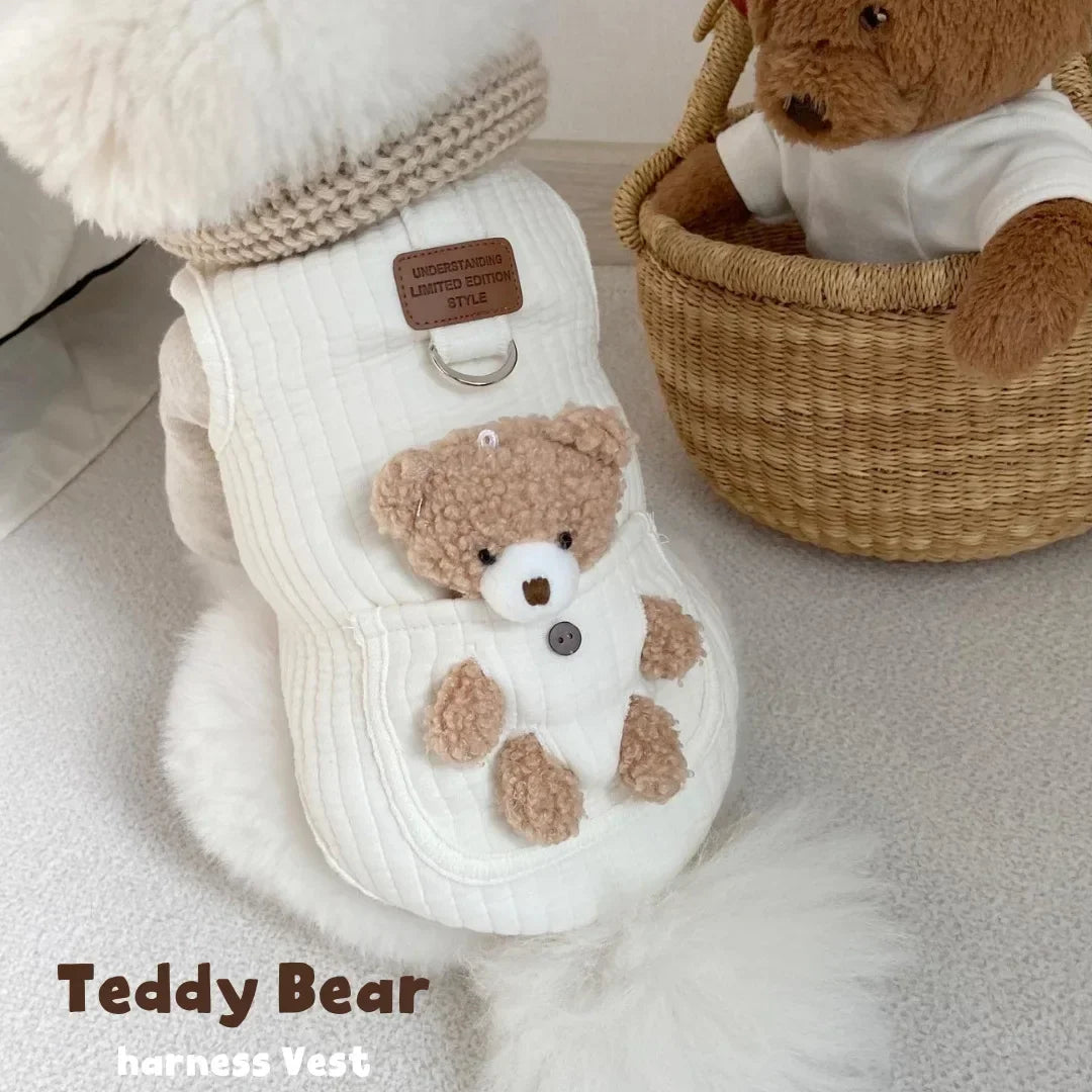 Teddy Bear Pocket Dog Vest Harness