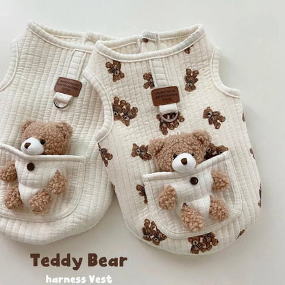 Teddy Bear Pocket Dog Vest Harness