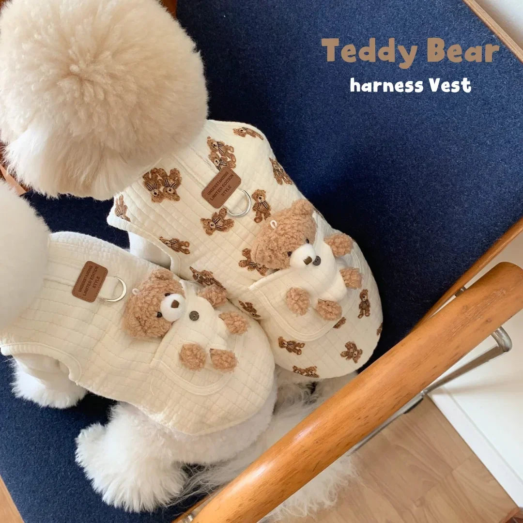 Teddy Bear Pocket Dog Vest Harness
