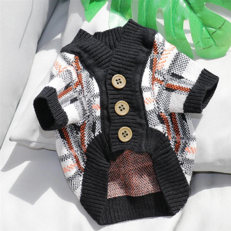 Vintage Bear Button Yorkie Cardigan
