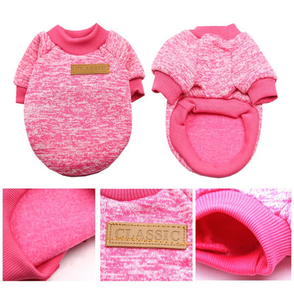 Classic Pink Knit Dog Sweater