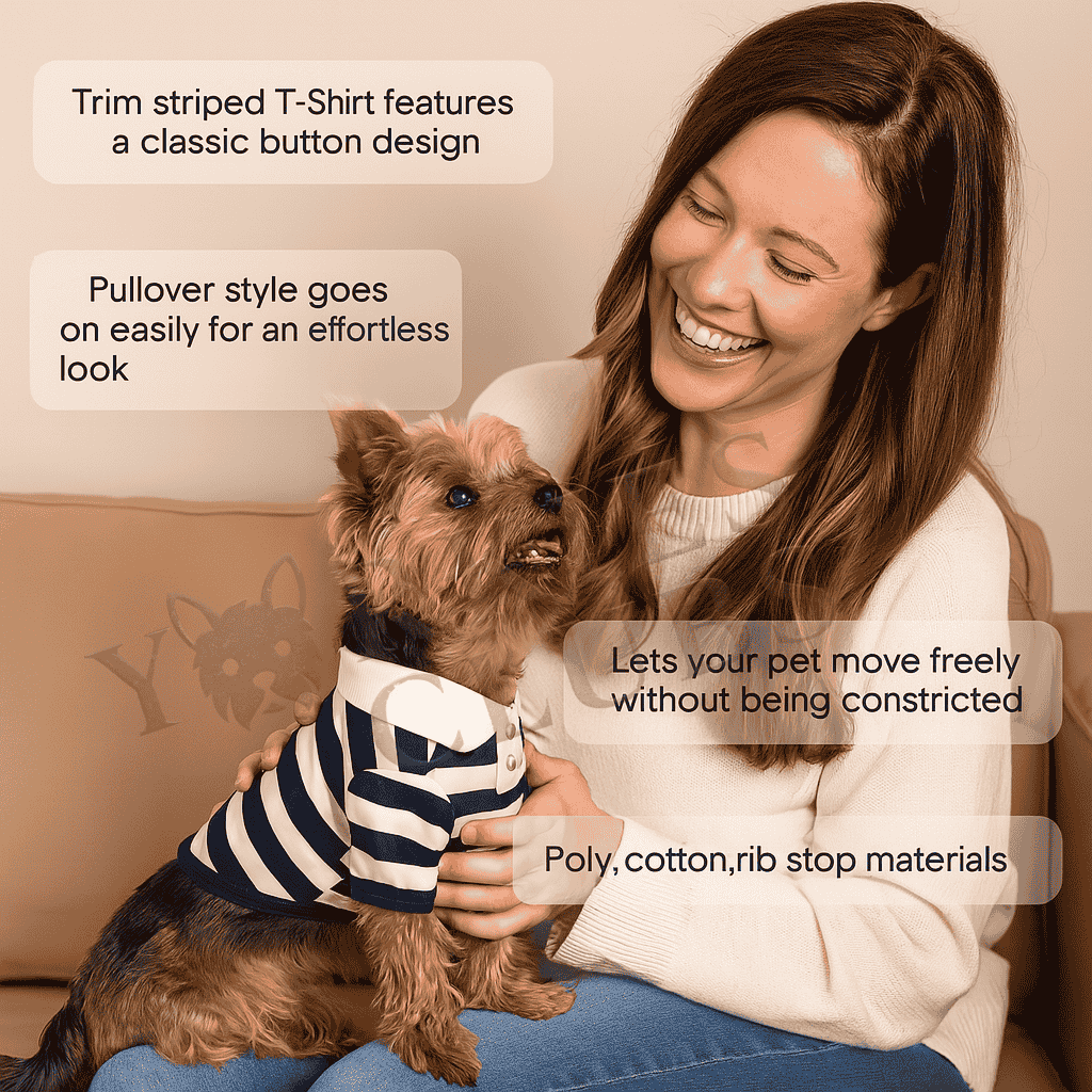 Navy Stripe Polo Dog Shirt