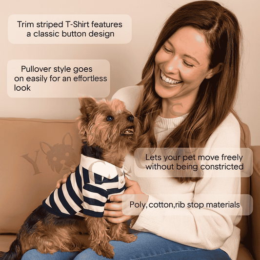 Navy Stripe Polo Dog Shirt