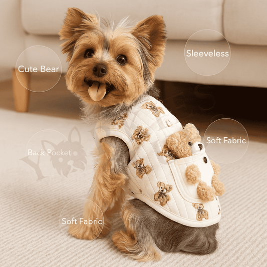Teddy Bear Pocket Dog Vest Harness