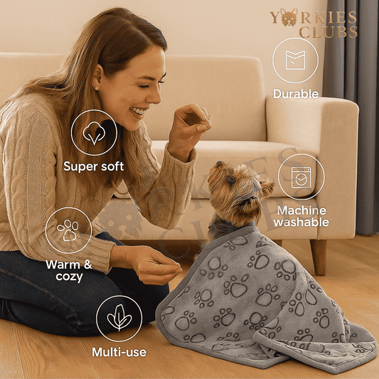 Yorkie Soft Fleece Blanket