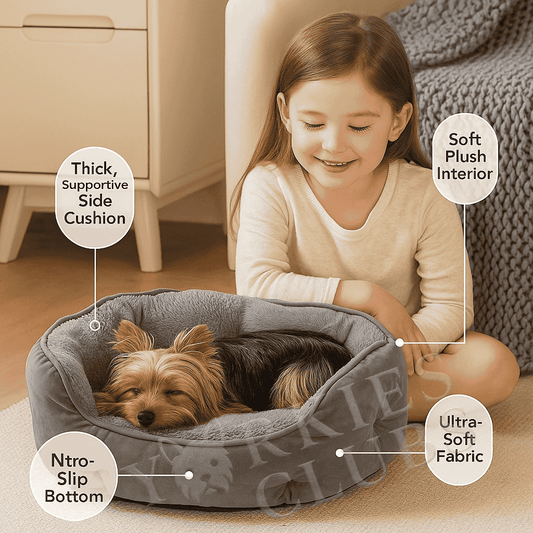 Sherpa Fleece Round Yorkie Bed