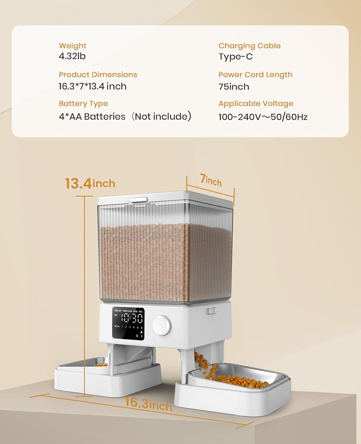 Dual Bowl Automatic Pet Feeder
