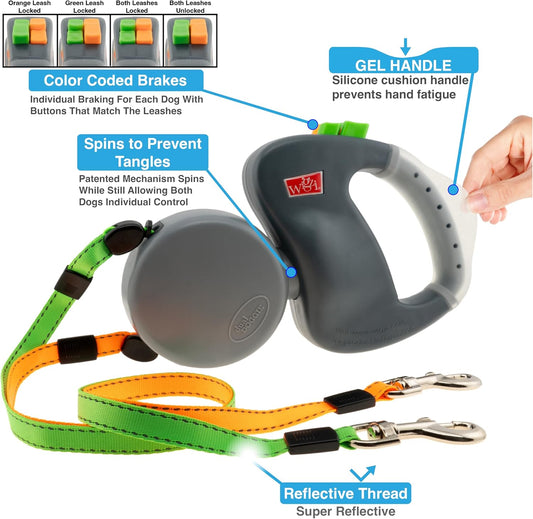 Dual Retractable Dog Leash